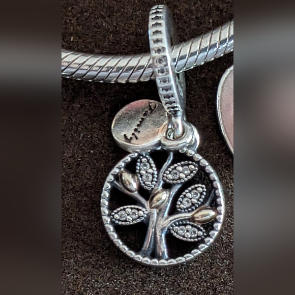 Pandora Jewelry - Pandora Family tree dangle charm with Family script
